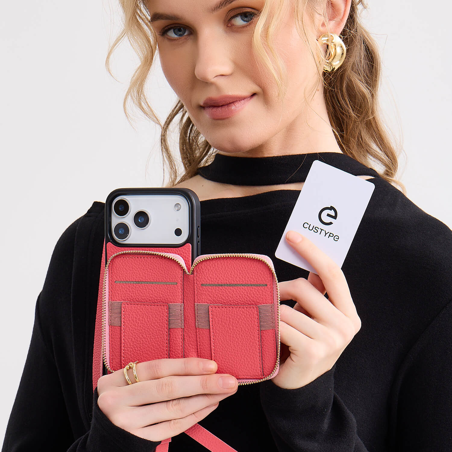 Heart Airpod Kit- Magnet Wallet Crossbody Phone Case with Airpod Pouch