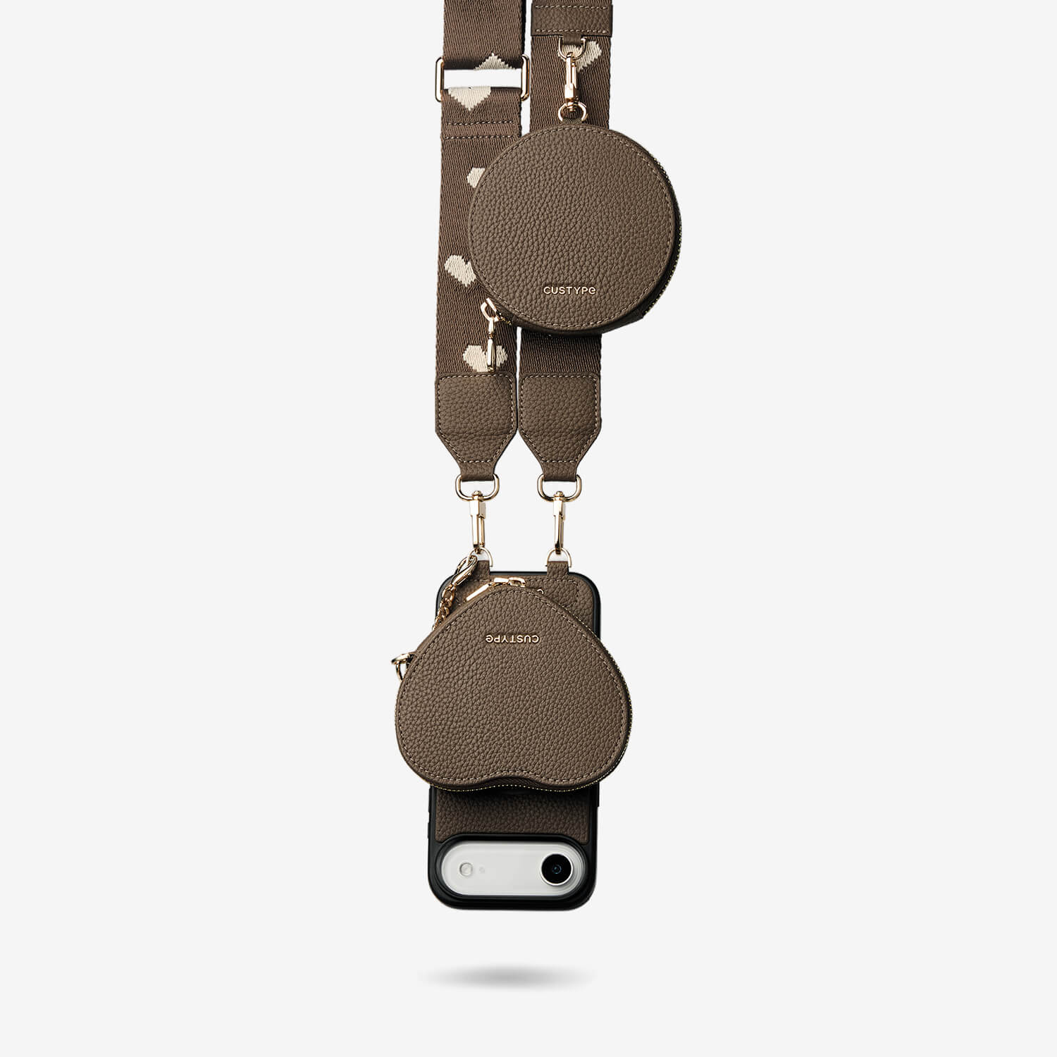 Morandi Grace Kit- Magnetic Crossbody Phone Case with Heart Pouch-Mobile Phone Cases-DETACHABLE WALLET & PHONE POUCH