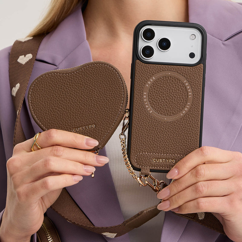 クリスマス限定キット - モランディ iPhone ウェビング クロスボディケース（ハートポーチ付き）