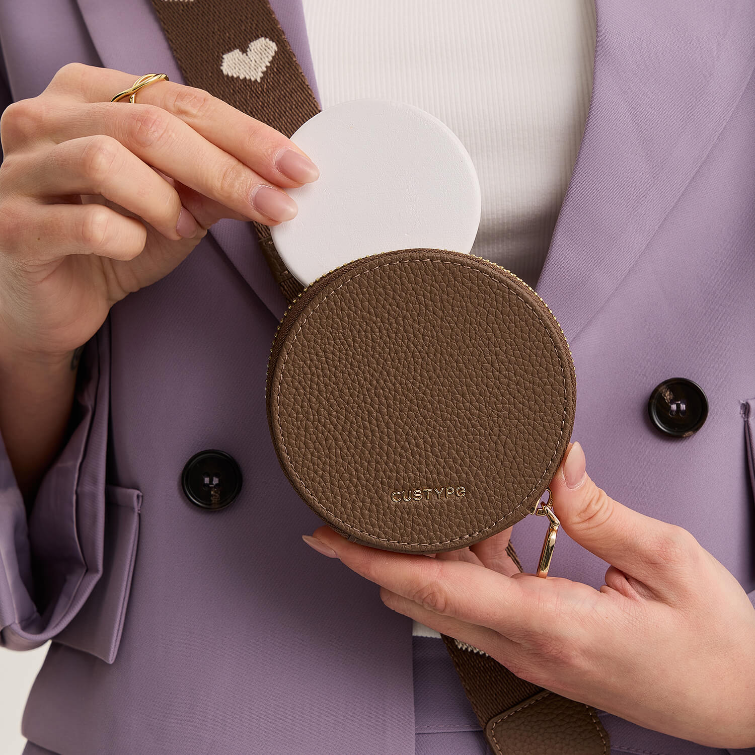 クリスマス限定キット - モランディ iPhone ウェビング クロスボディケース（ハートポーチ付き）