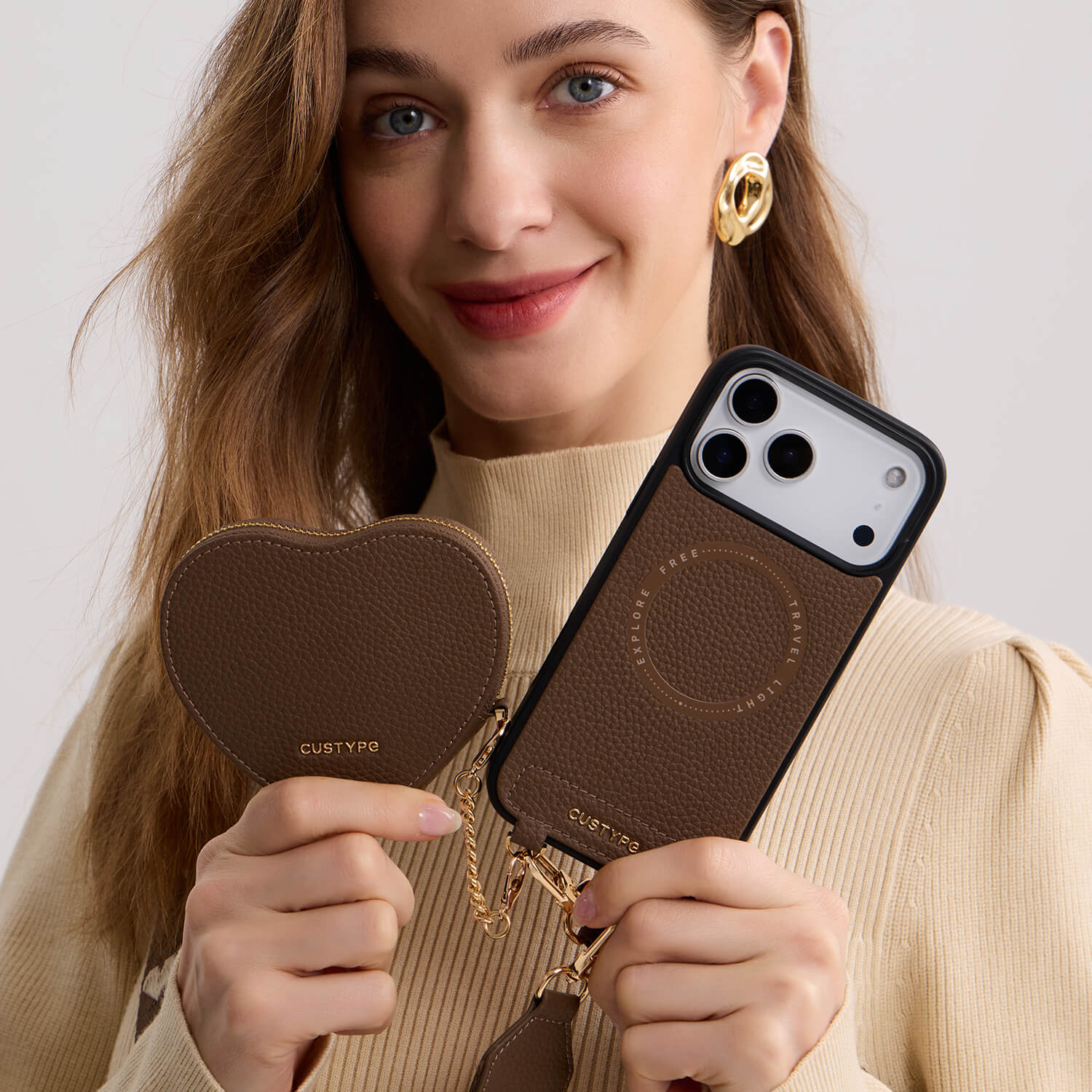 Morandi Grace Kit- Magnetic Crossbody Phone Case with Heart Pouch