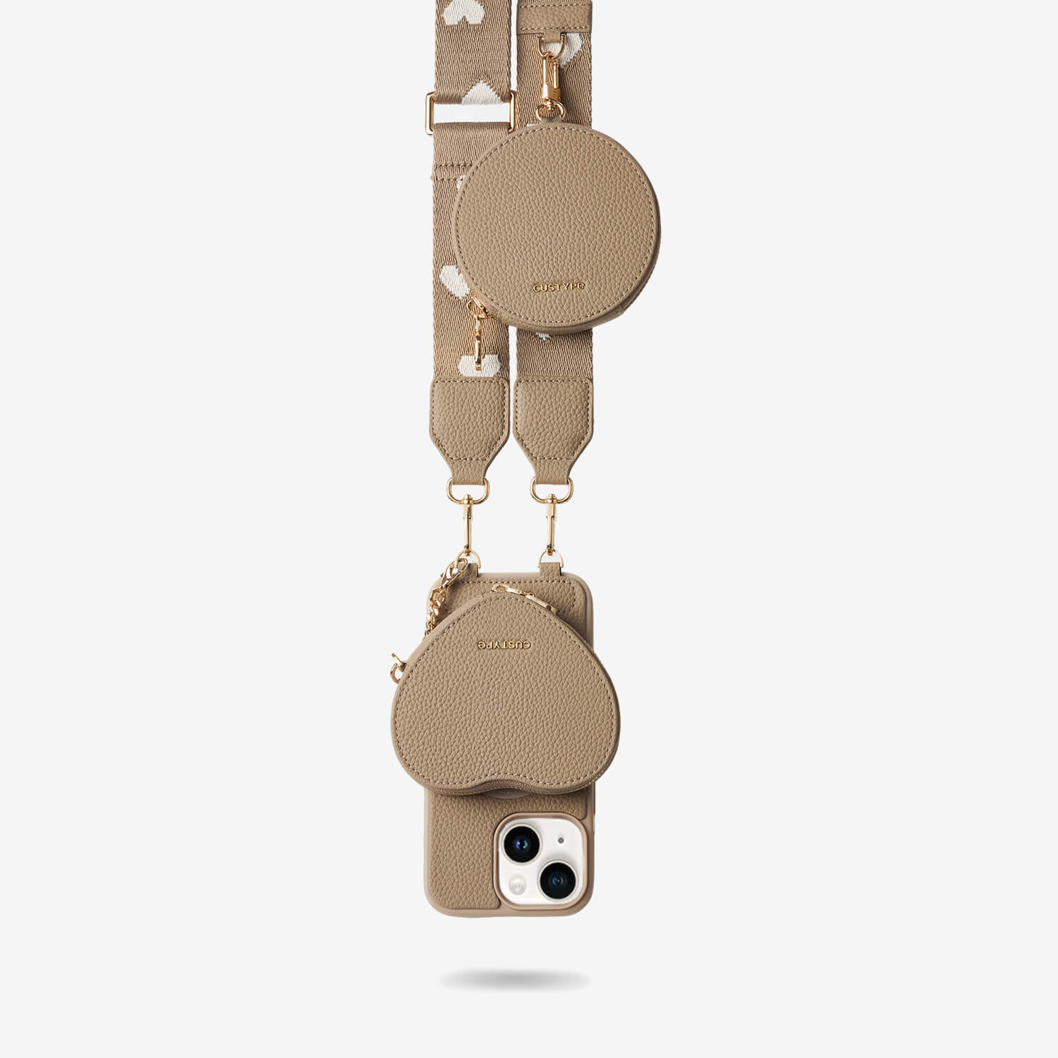 Taupe Women's crossbody phone case 