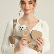 Morandi Grace Kit- Magnetic Phone Crossbody Case with Airpods Pouch-Mobile Phone Cases-DETACHABLE WALLET & PHONE POUCH