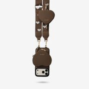 Leather iphone case crossbody mocha