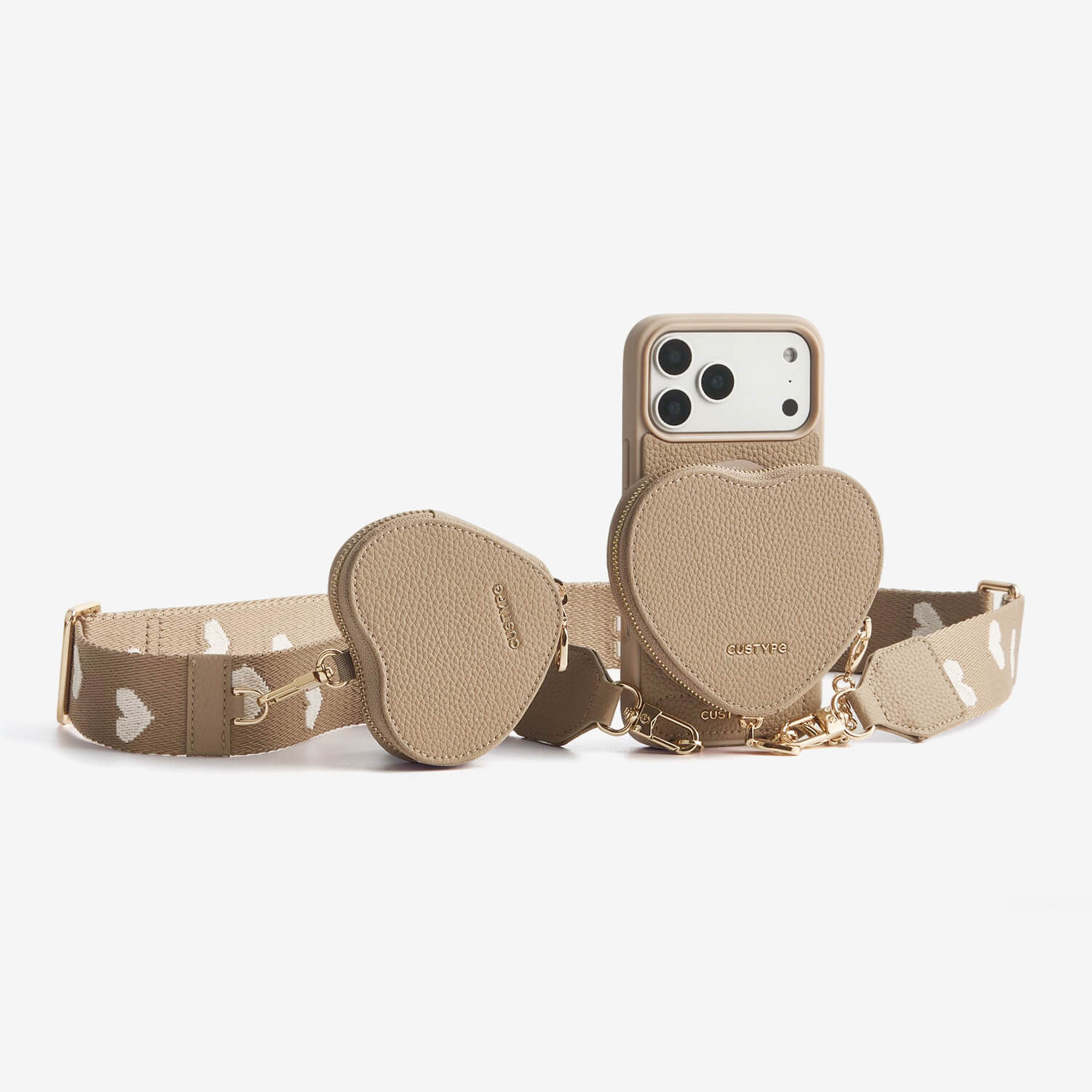 Women's crossbody phone case taupe