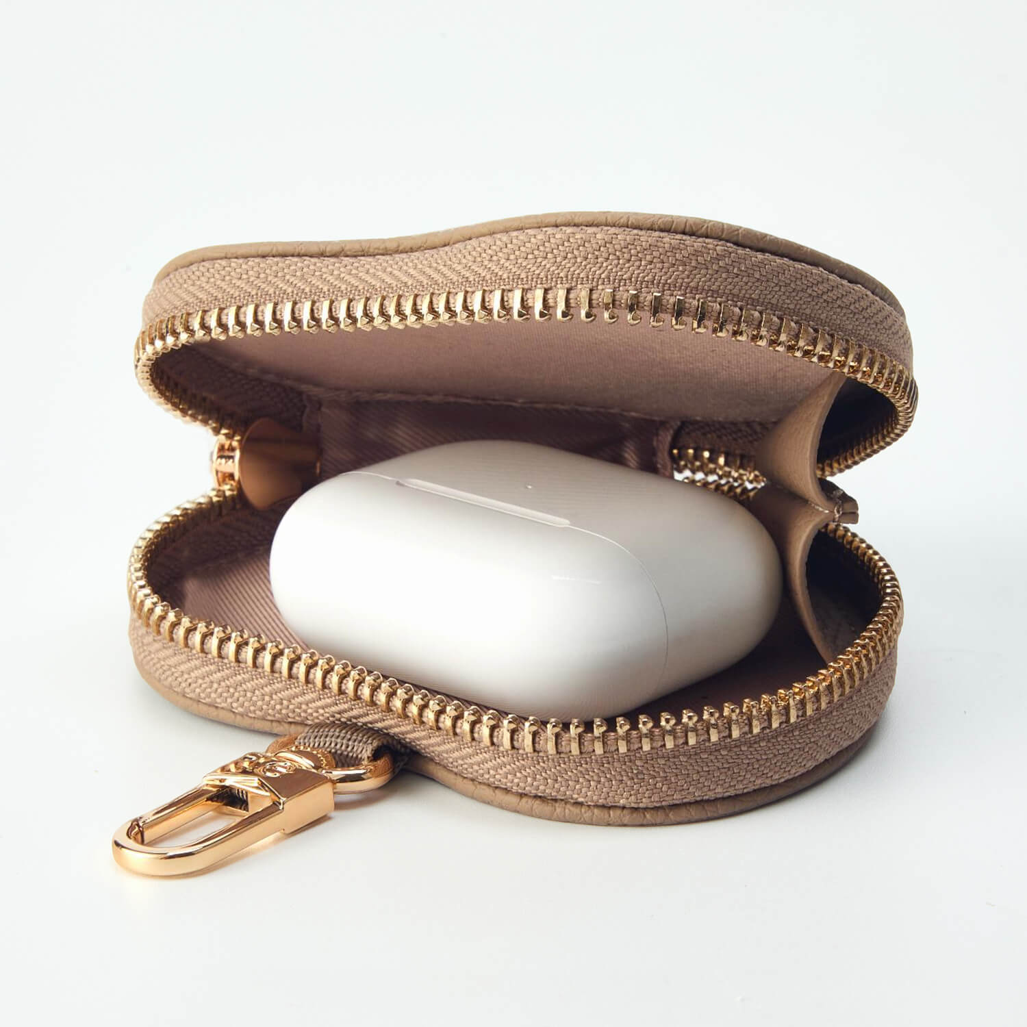 heart shape pouch taupe