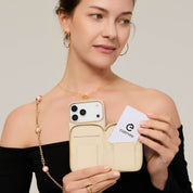 キャンディチェーンキット - マグネット式分離型ウォレットiPhoneケース（パールチェーン＆グリップ付き）