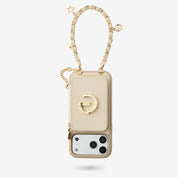 phone case with wristlet beige