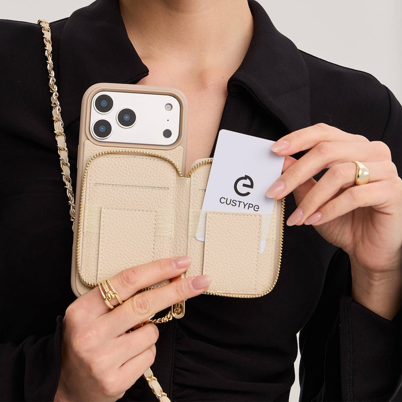 Allure Chain Series- Lanyard Magnetic Wallet Phone Case with Finger Ho – Custype Allure Chain Series- Lanyard Magnetic Wallet Phone Case with Finger Ho – Custype