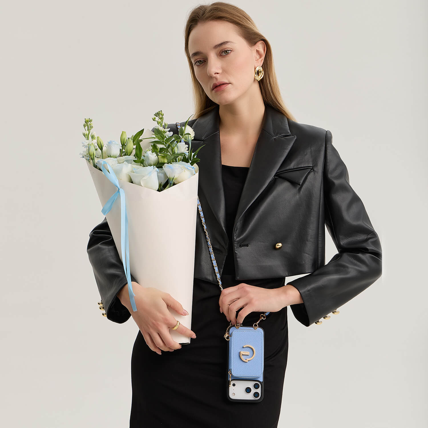 Crossbody Wallet Phone Case blue