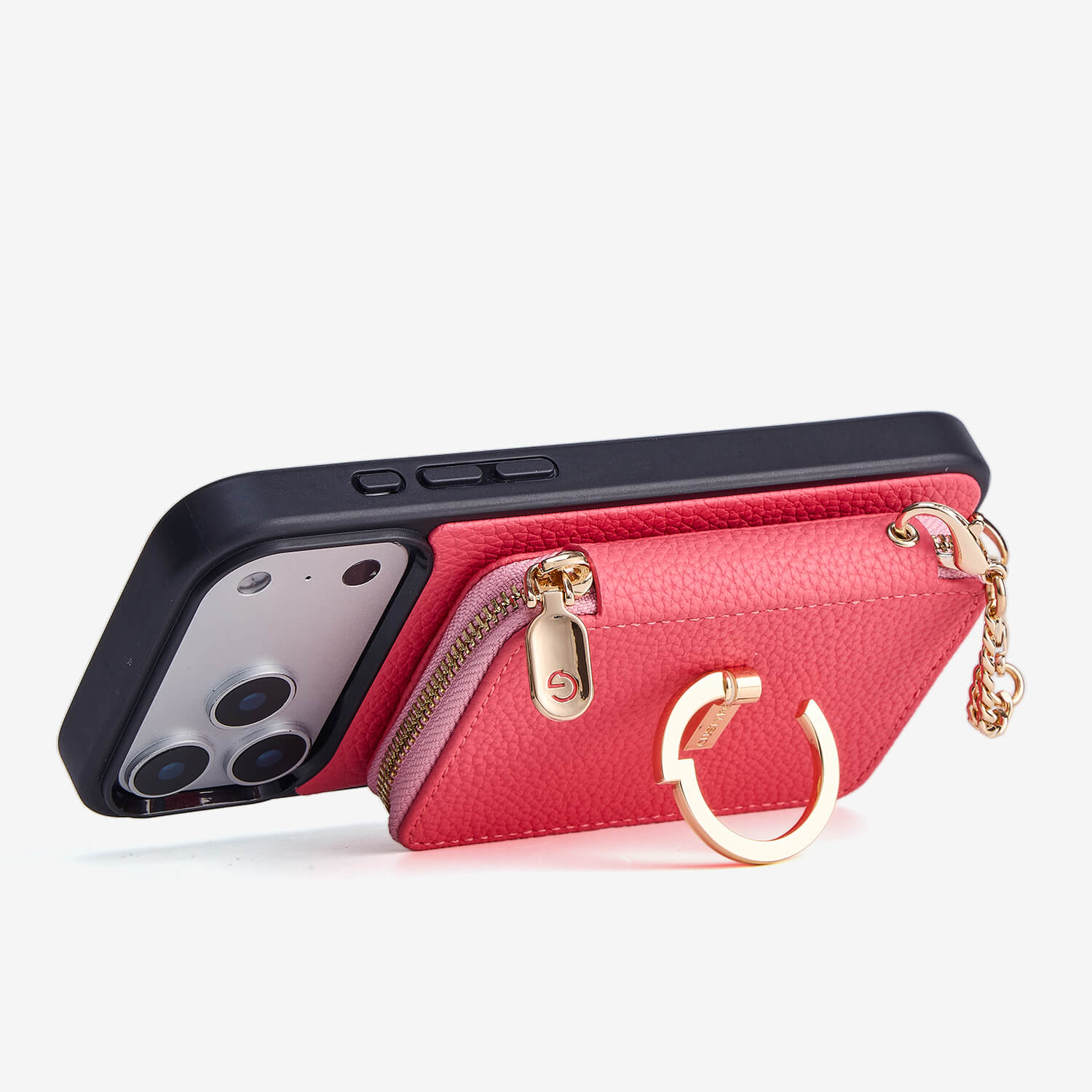 ウォレット、スタンド、ストラップ付きの女性向けiPhone 16 Proケース
