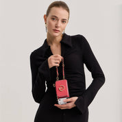 phone cover with strap peach pink