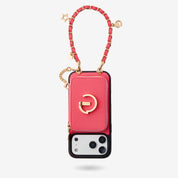 phone case with wristlet peach pink