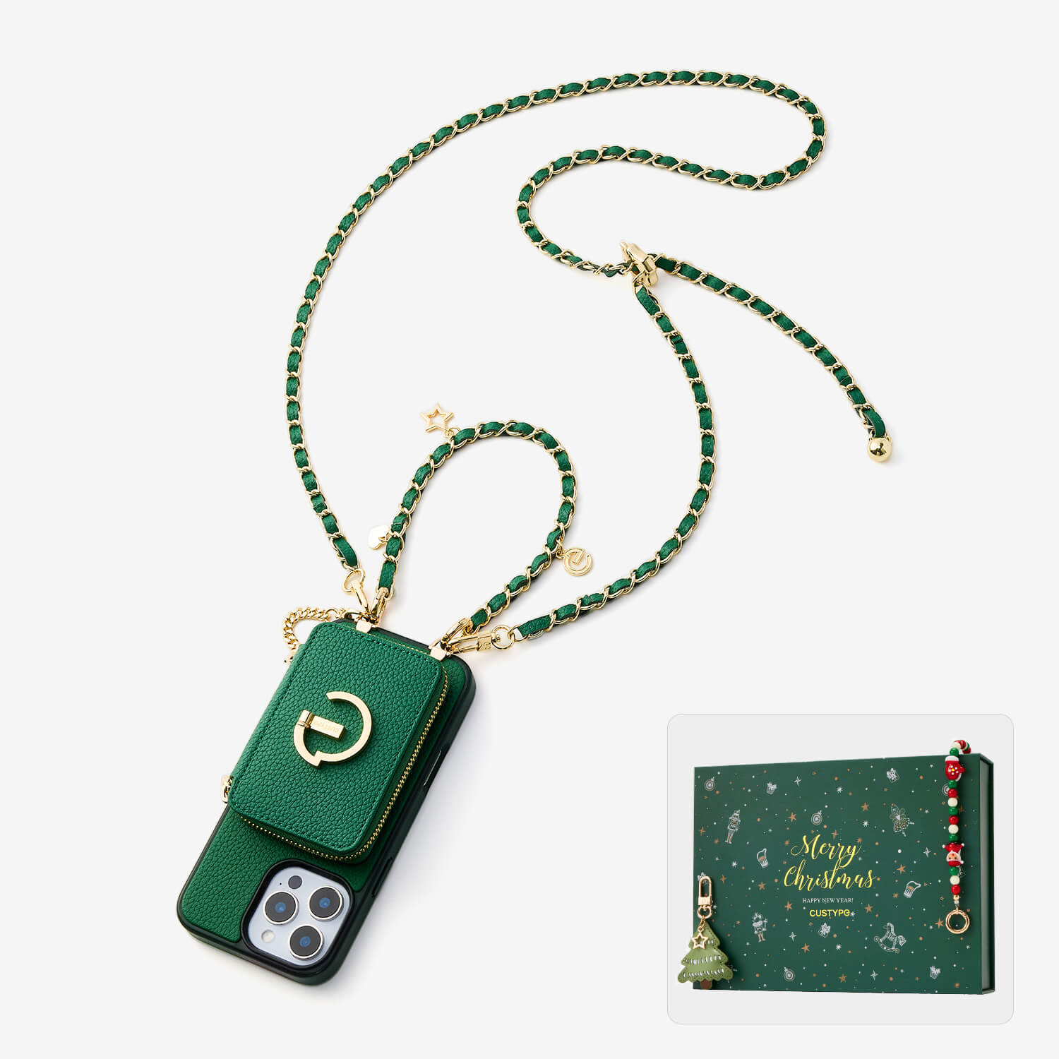 crossbody phone case With Card Holder Grean