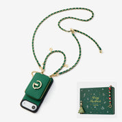 Leather iphone case crossbody Grean