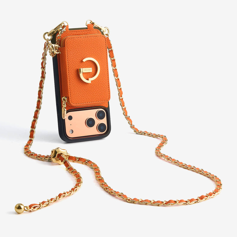 Allure Chain Series- Lanyard Magnetic Wallet Phone Case with Finger Holder-Mobile Phone Cases-DETACHABLE WALLET & WIRELESS CHARGING