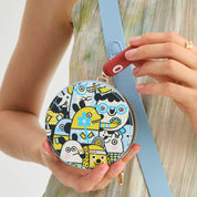 leather round coin pouch