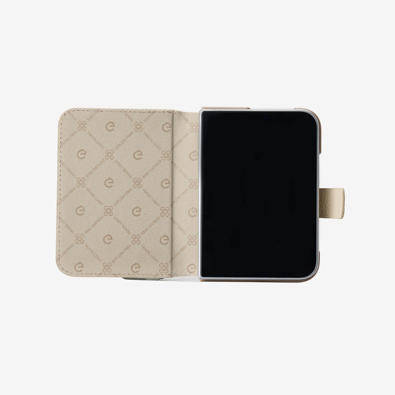 Beige folio phone case with an magsafe