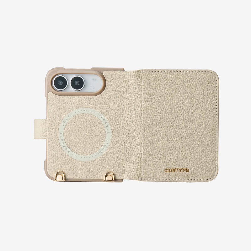 Beige leather iPhone 18 Ultra folio case
