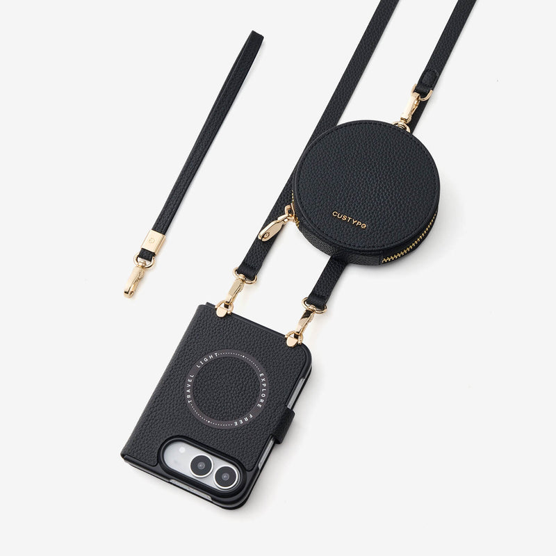 オリジナルデザインセット - iPhone Ultra MagSafe対応折りたたみケース｜ストラップ＆ポーチ付き