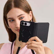 オリジナルデザインセット - iPhone Ultra MagSafe対応折りたたみケース｜ストラップ＆ポーチ付き