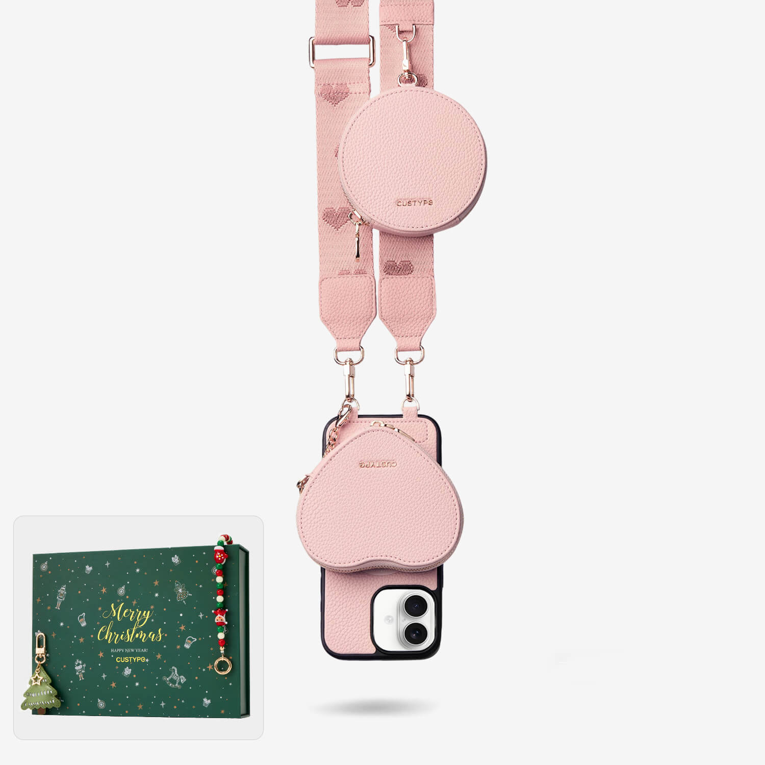 best crossbody phone case light pink
