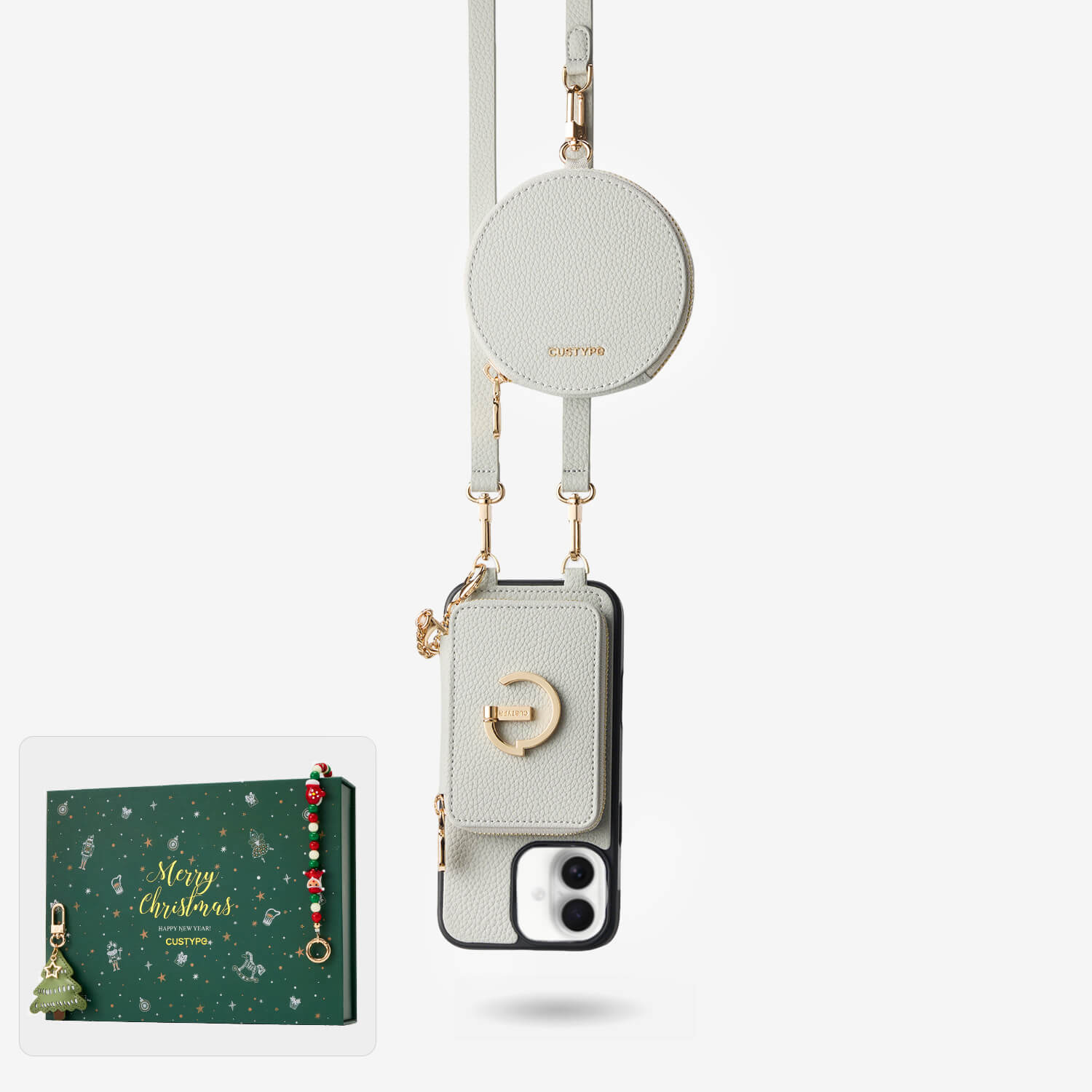 クリスマス限定キット - モランディ デタッチャブルウォレット付きショルダーストラップ iPhoneケース