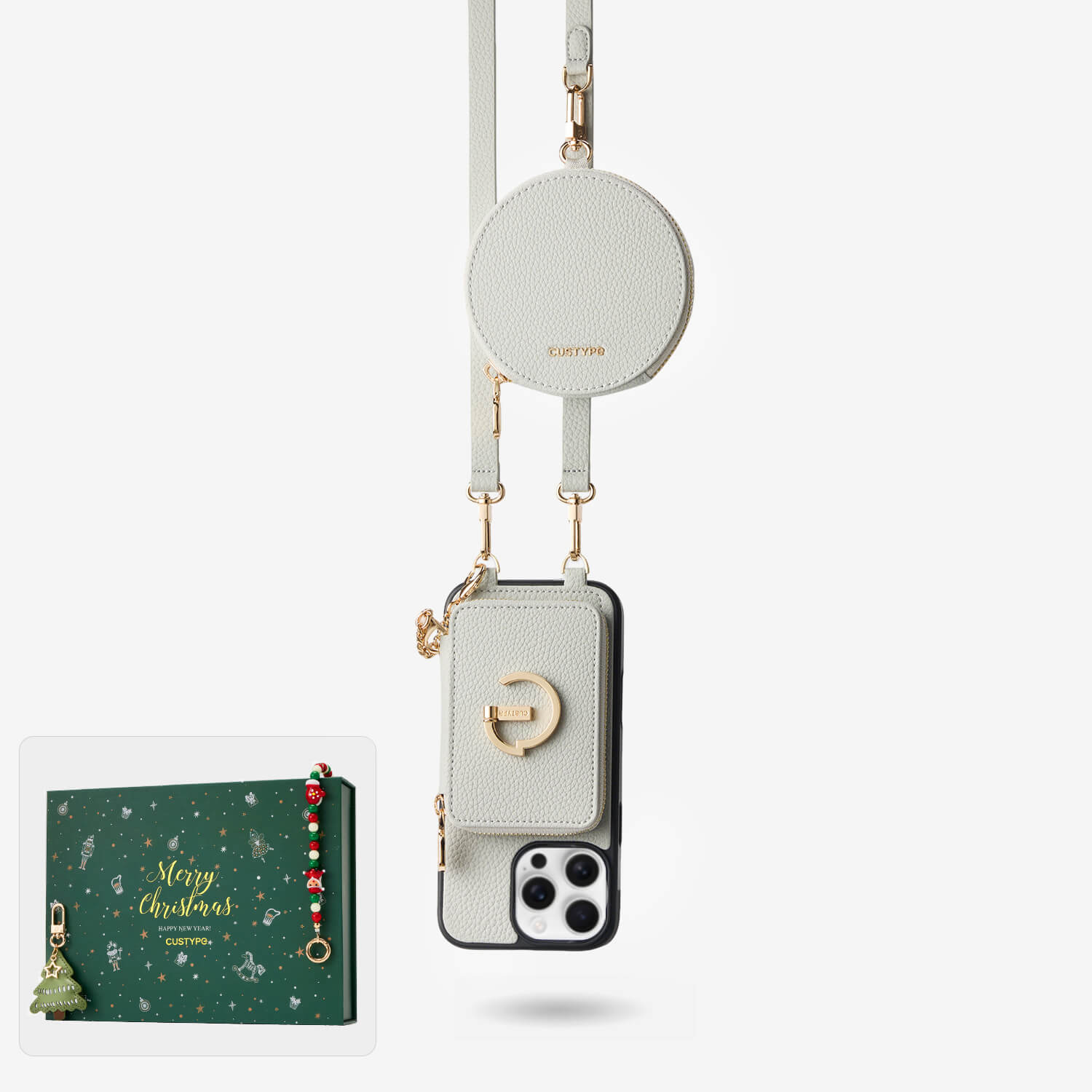 クリスマス限定キット - モランディ デタッチャブルウォレット付きショルダーストラップ iPhoneケース
