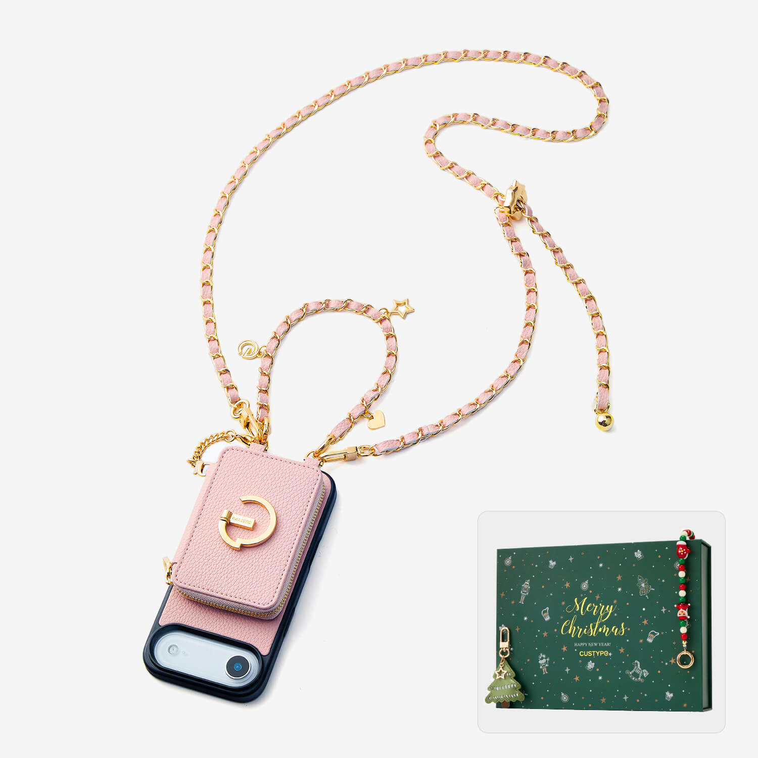 crossbody phone case With Card Holder iphone17 air light pink