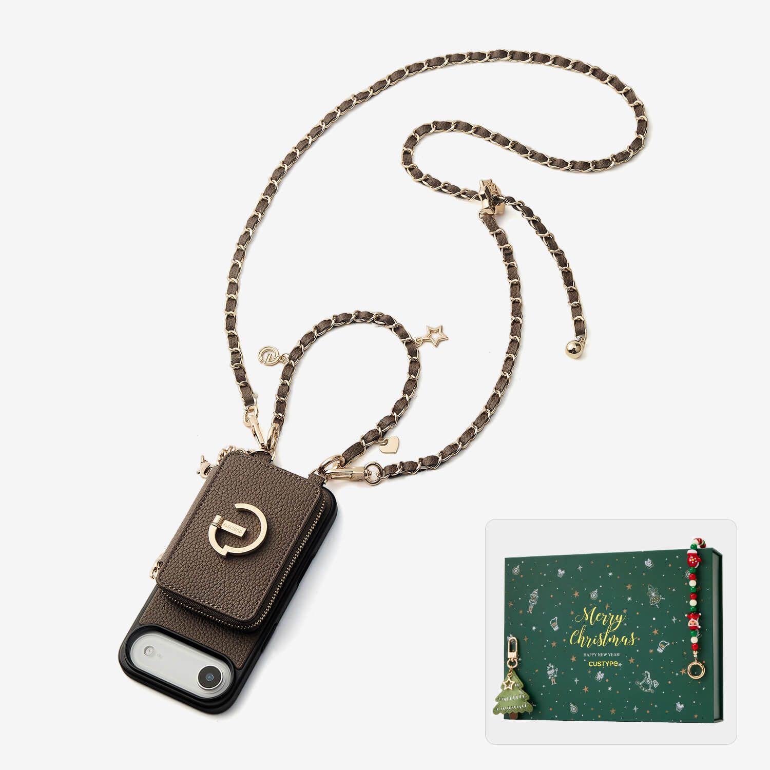 crossbody leather case mocha