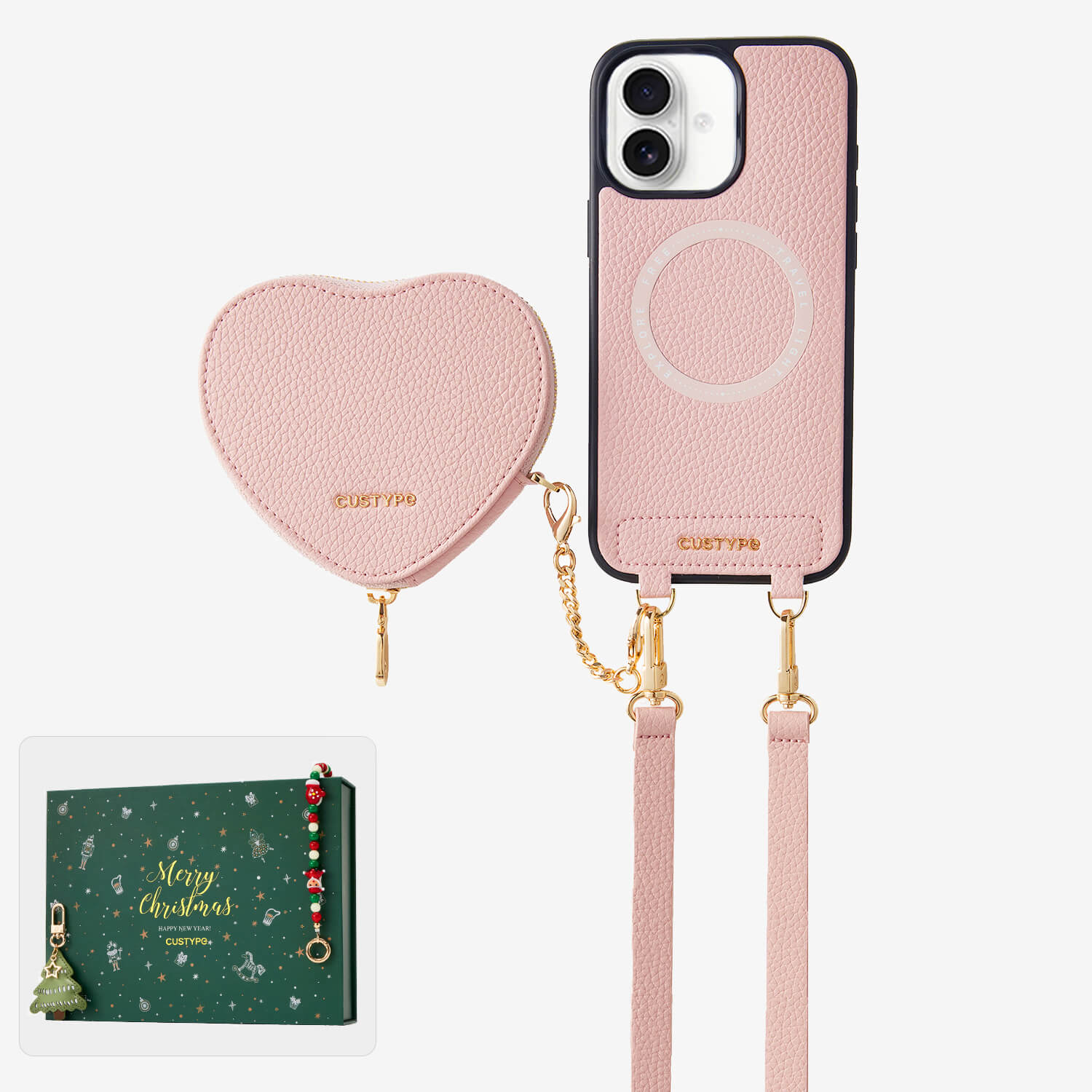 Crossbody Phone Cases for iPhone light pink
