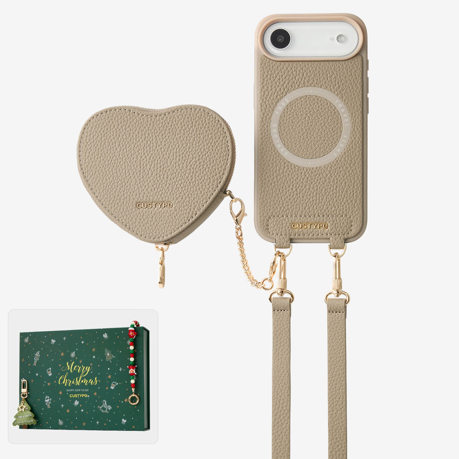 crossbody phone case with heart pouch
