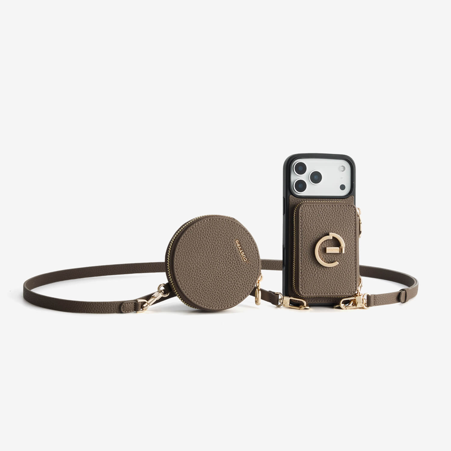 Morandi Grace Kit- Detachable Wallet Phone Case with Strap & Stand-Mobile Phone Cases-DETACHABLE WALLET & ROUND POUCH