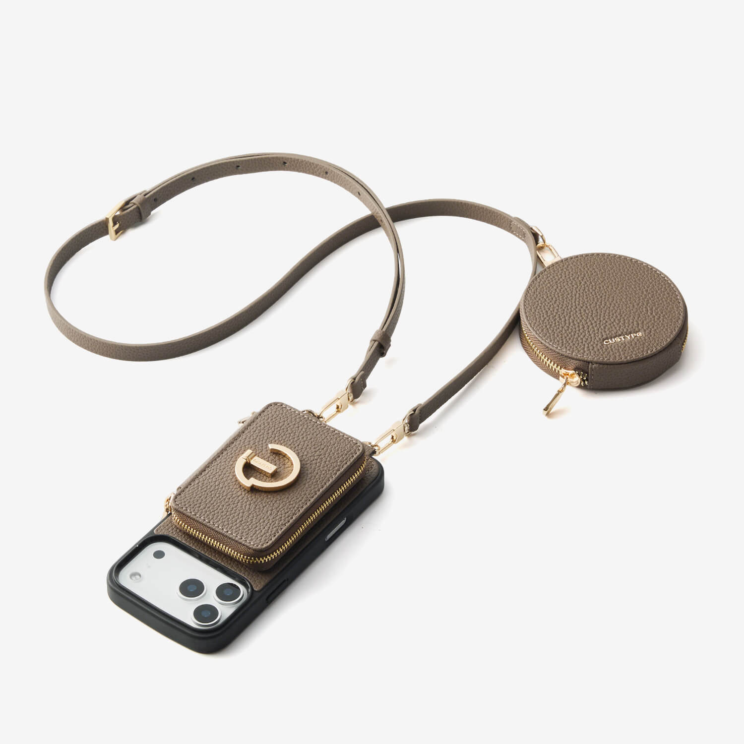 Morandi Grace Kit- Detachable Wallet Phone Case with Strap & Stand-Mobile Phone Cases-DETACHABLE WALLET & ROUND POUCH