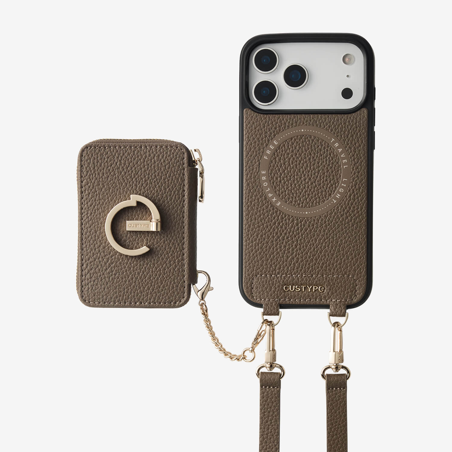 Morandi Grace Kit- Detachable Wallet Phone Case with Strap & Stand-Mobile Phone Cases-DETACHABLE WALLET & ROUND POUCH