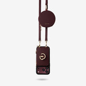 Original Design Set- Detachable Wireless Charging Crossbody Wallet Phone Case Round Pouch Set - iPhone 15 Plus