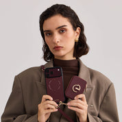 Original Design Set- Detachable Wireless Charging Crossbody Wallet Phone Case Round Pouch Set