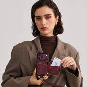 Original Design Set- Detachable Wireless Charging Crossbody Wallet Phone Case Round Pouch Set