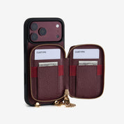 Original Design Set- Detachable Wireless Charging Crossbody Wallet Phone Case Round Pouch Set - iPhone 15 Plus