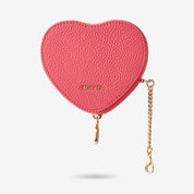 zipper heart pouch Pink coin purse
