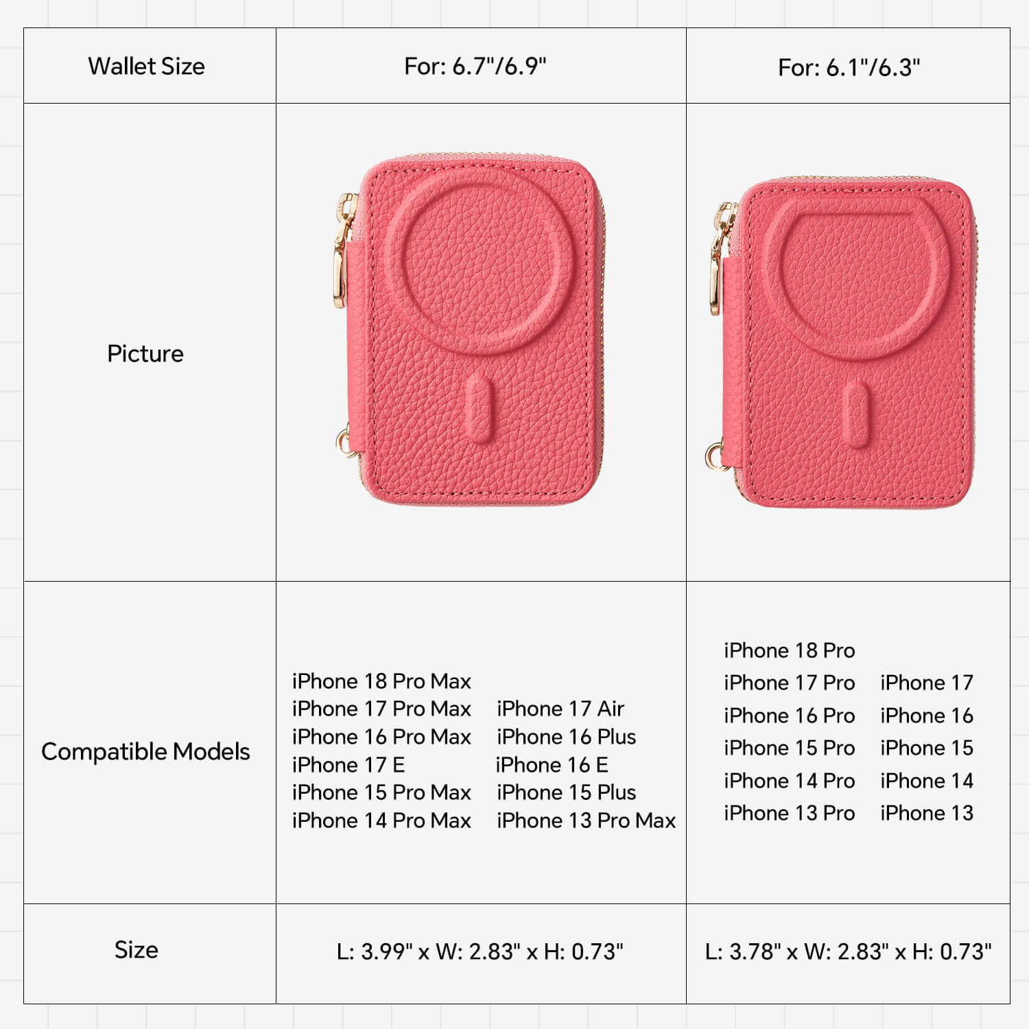 magnetic wallet Pink