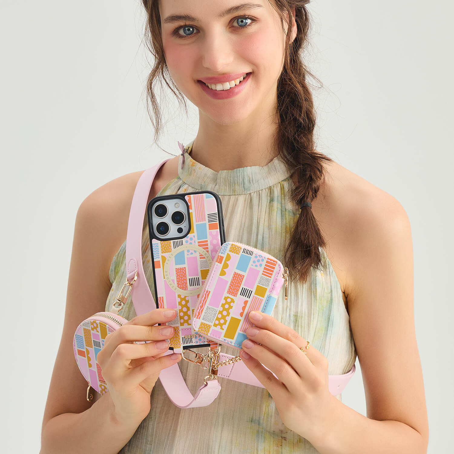 designer phone case with shoulder strap
