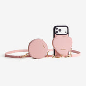 モランディグレースキット – クロスボディストラップ＆ハートポーチ付きフォンケース