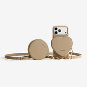 モランディグレースキット – クロスボディストラップ＆ハートポーチ付きフォンケース