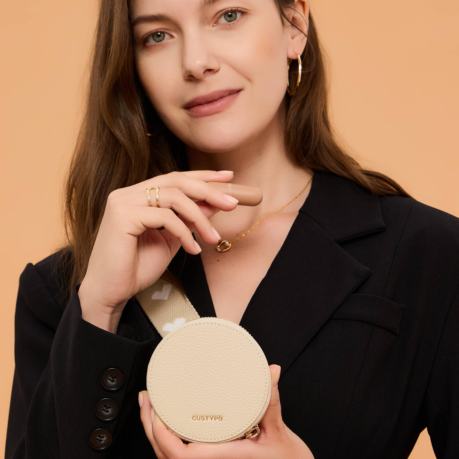 ウェビングクロスボディマグネット式スマホケース（ポーチ付き