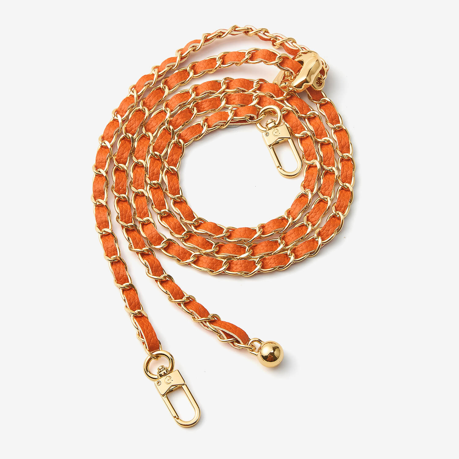 Elegant Adjustable Chain Leather Shoulder Strap- Lychee