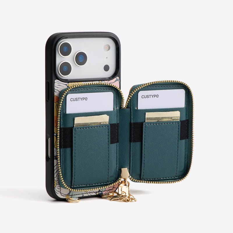 Sara Torabi- Plant Theme Designer Crossbody Phone Case with Wallet-Custype