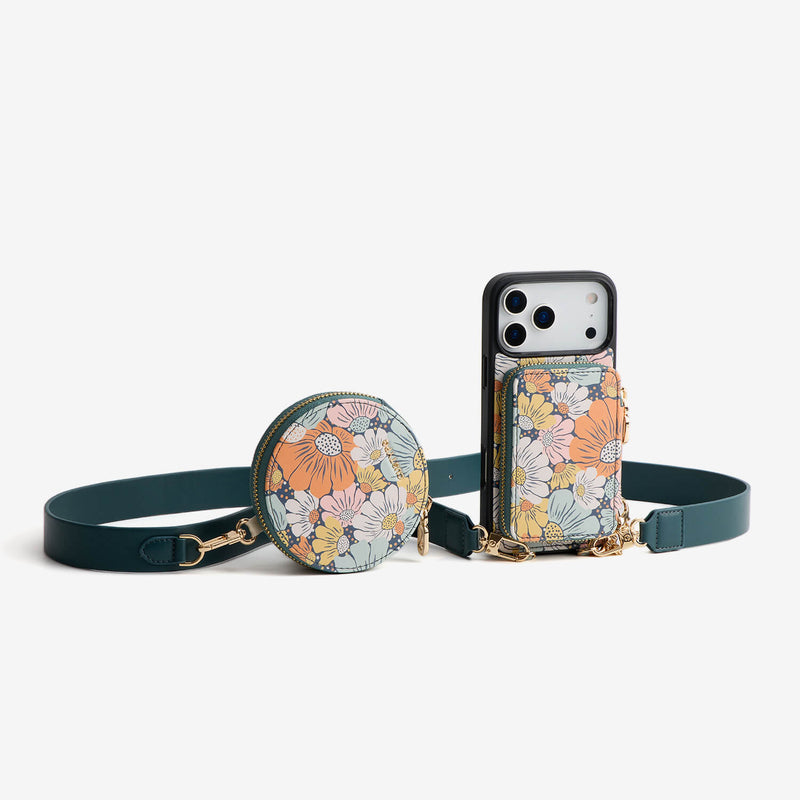 Sara Torabi- Plant Theme Designer Crossbody Phone Case with Wallet-Custype