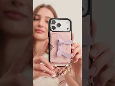 フラッターフロー - ウォレットスマホケース｜ワイドストラップ＆バタフライチャーム付き