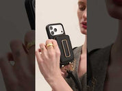 Original Design Set- Crossbody Square Stand Wallet Wireless Charging Phone Case Set